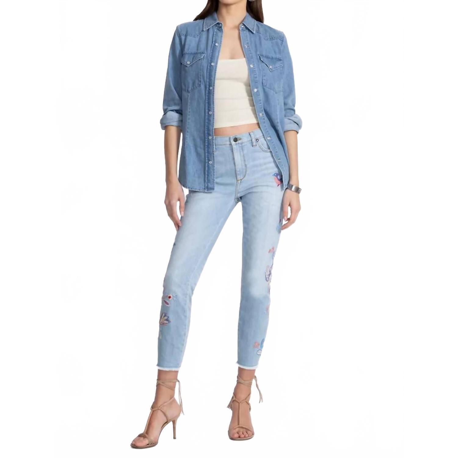 New Johnny Was Cropped Skinny Jean In Medium Wash